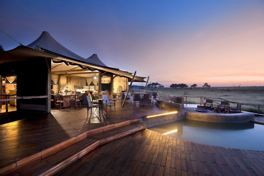 Zimbabwe - Hwange - 1564 - Somalisa Tented Camp Decking at night