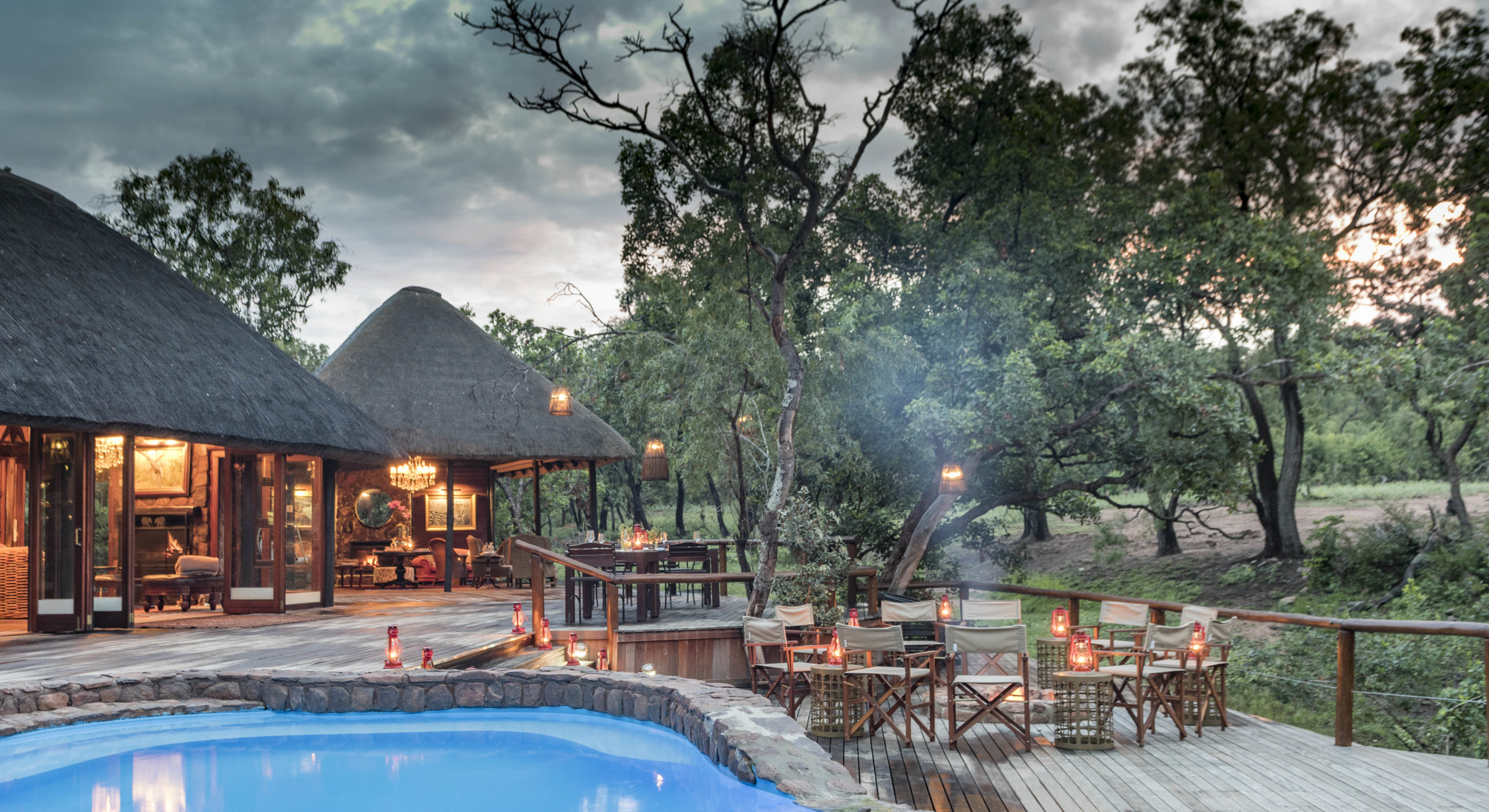 Camp Ndlovu Outside Decking and Swimming Pool