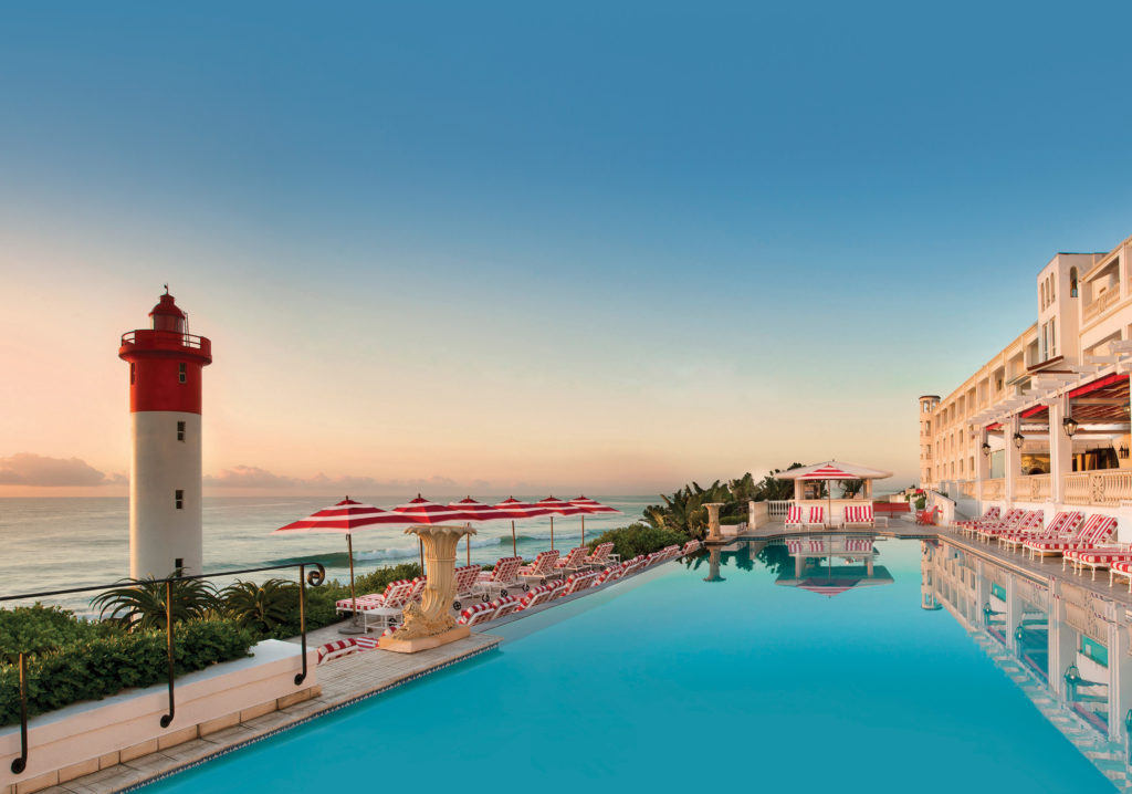 South Africa - Umhlanga - The Oyster Box - Pool, beach and lighthouse
