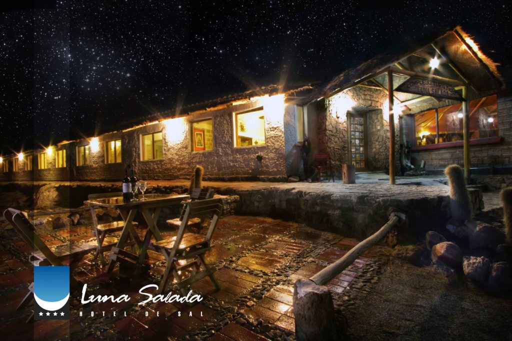 Bolivia - Colchani - 1561 - Night Hotel Exterior