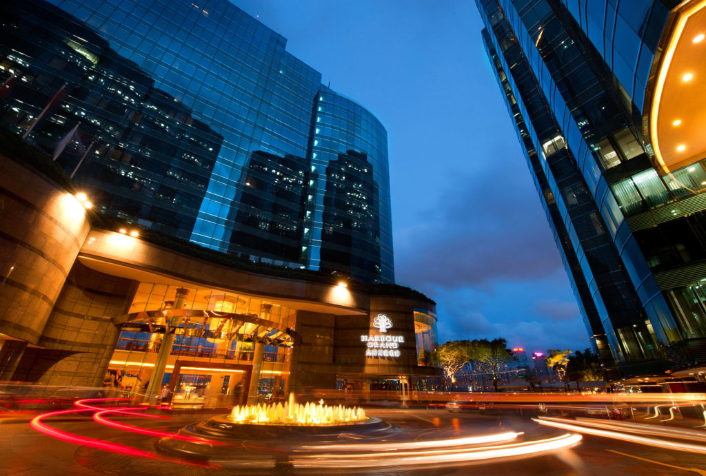 Hong Kong - 18263 - Front of hotel at night