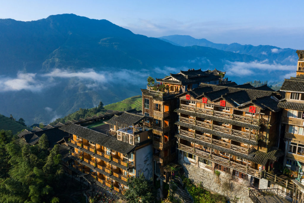 China - Guilin - 18262 - Longji Ping'an Hotel aerial