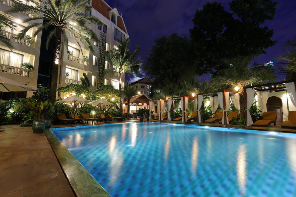 Cambodia - Phnom Penh - 18260 - Outdoor Pool at night